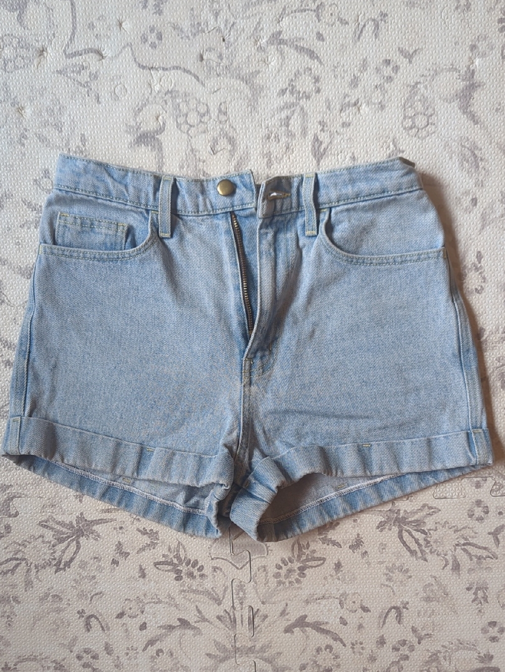 American Apparel Light Blue High-Rise Denim Shorts